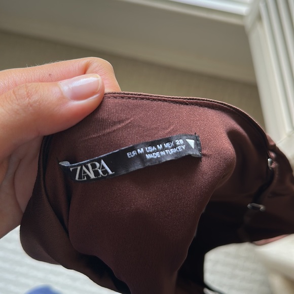 Zara Brown Satin Corset Top M - Picture 4 of 4